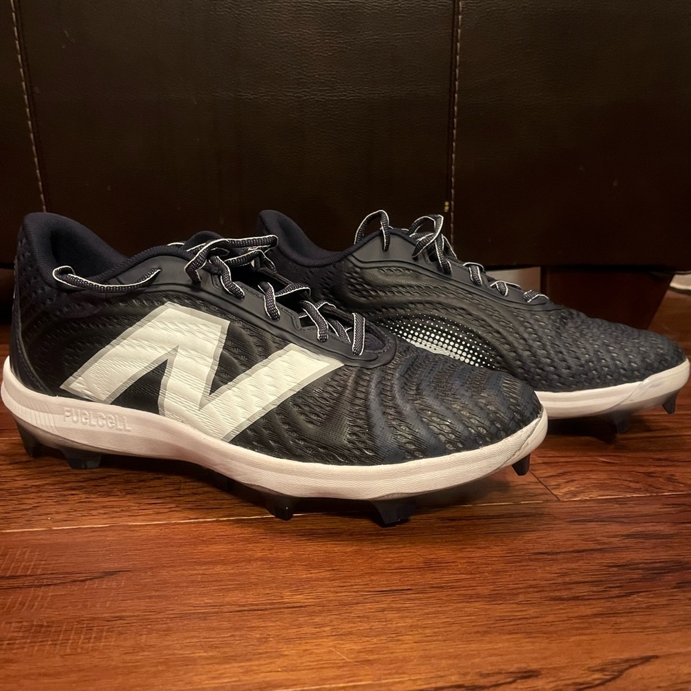 New Balance Navy and White Molded Baseball Cleats (New)